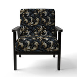 Damask Black And Grey Calligraphy Flourishes - Bohemian Arm Chair