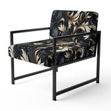 Damask Black And Grey Calligraphy Flourishes - Bohemian Arm Chair