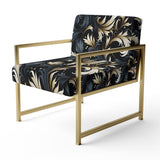 Damask Black And Grey Calligraphy Flourishes - Bohemian Arm Chair