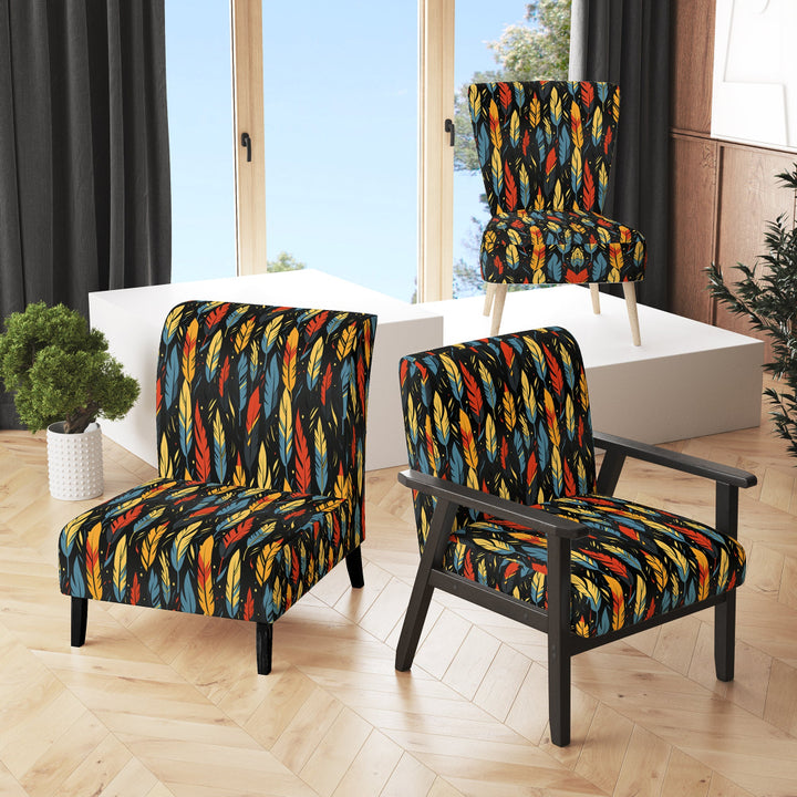 Feather Tribal Fusion - Modern Accent Slipper Chair