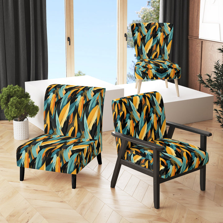 Tribal Camo Fusion - Upholstered Modern Accent Chairs