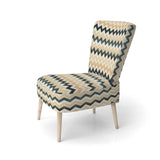 Ivory Boho Accents Chevron- Upholstered Accent Chair