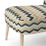 Ivory Boho Accents Chevron- Upholstered Accent Chair