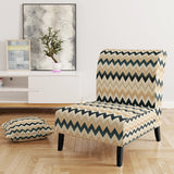 Ivory Boho Accents Chevron- Upholstered Accent Chair