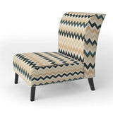 Ivory Boho Accents Chevron- Upholstered Accent Chair