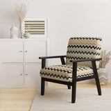 Ivory Boho Accents Chevron- Upholstered Accent Chair