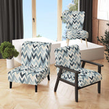 Grey And White Herringbone Chevron Pattern- Upholstered Accent Chair