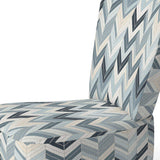 Grey And White Herringbone Chevron Pattern- Upholstered Accent Chair