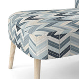 Grey And White Herringbone Chevron Pattern- Upholstered Accent Chair