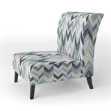 Grey And White Herringbone Chevron Pattern- Upholstered Accent Chair