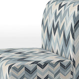 Grey And White Herringbone Chevron Pattern- Upholstered Accent Chair