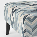 Grey And White Herringbone Chevron Pattern- Upholstered Accent Chair