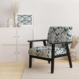 Grey And White Herringbone Chevron Pattern- Upholstered Accent Chair