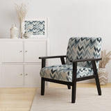 Grey And White Herringbone Chevron Pattern- Upholstered Accent Chair