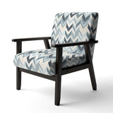 Grey And White Herringbone Chevron Pattern- Upholstered Accent Chair