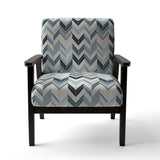 Grey And White Herringbone Chevron Pattern- Upholstered Accent Chair