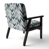 Grey And White Herringbone Chevron Pattern- Upholstered Accent Chair