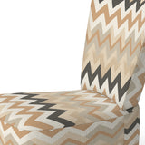 Beige And White Neutral Serene Chevron - Upholstered Glam Accent Chairs