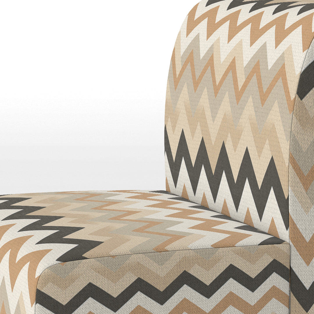 Beige And White Neutral Serene Chevron - Upholstered Glam Accent Chairs