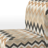 Beige And White Neutral Serene Chevron - Upholstered Glam Accent Chairs