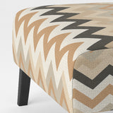 Beige And White Neutral Serene Chevron - Upholstered Glam Accent Chairs