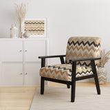 Beige And White Neutral Serene Chevron - Upholstered Glam Accent Chairs