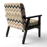 Beige And White Neutral Serene Chevron - Upholstered Glam Accent Chairs