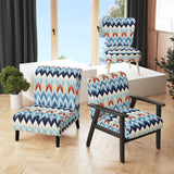 Geometric Harmony Chevron Pattern - Glam Arm Chair