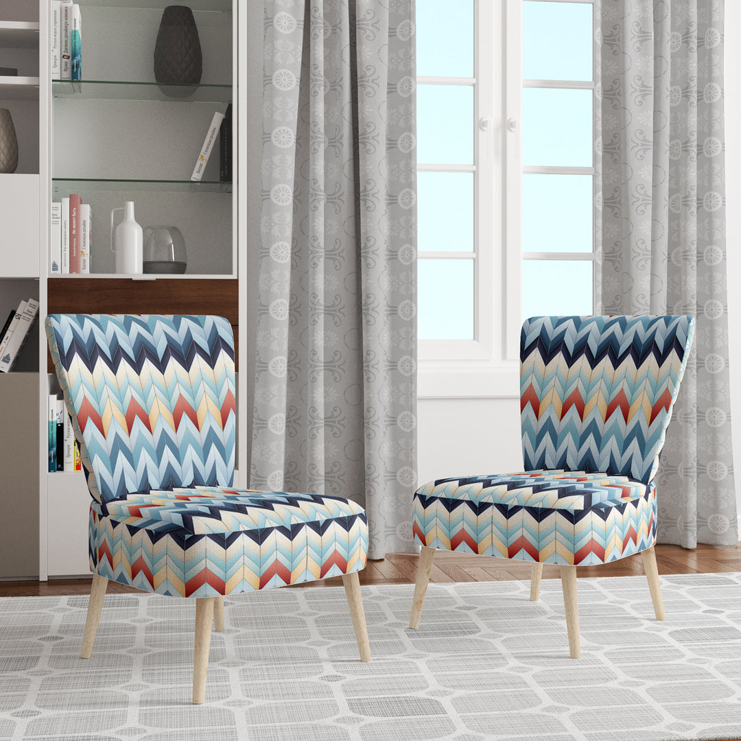 Geometric Harmony Chevron Pattern - Glam Arm Chair