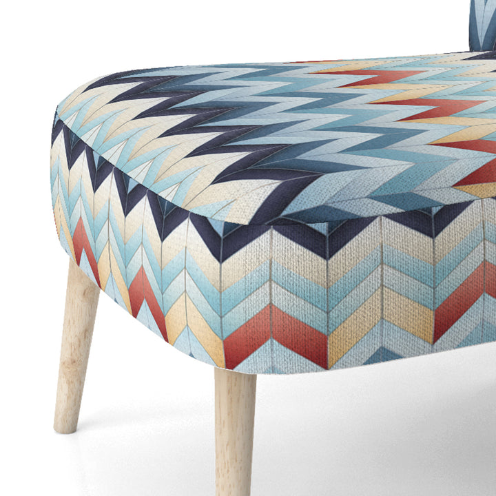 Geometric Harmony Chevron Pattern - Glam Arm Chair