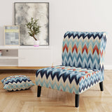 Geometric Harmony Chevron Pattern - Glam Arm Chair
