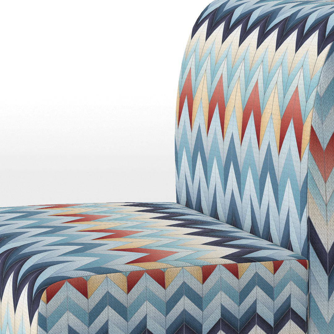 Geometric Harmony Chevron Pattern - Glam Arm Chair