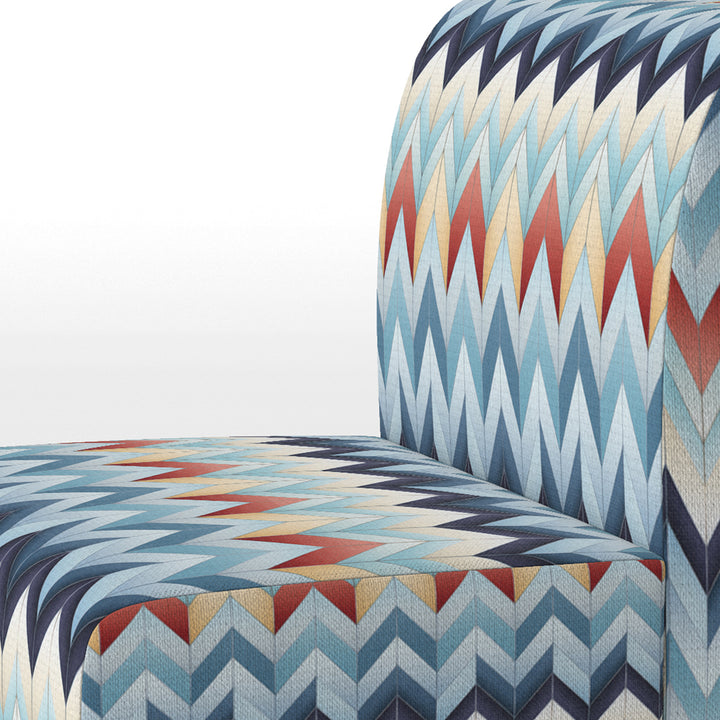 Geometric Harmony Chevron Pattern - Glam Arm Chair