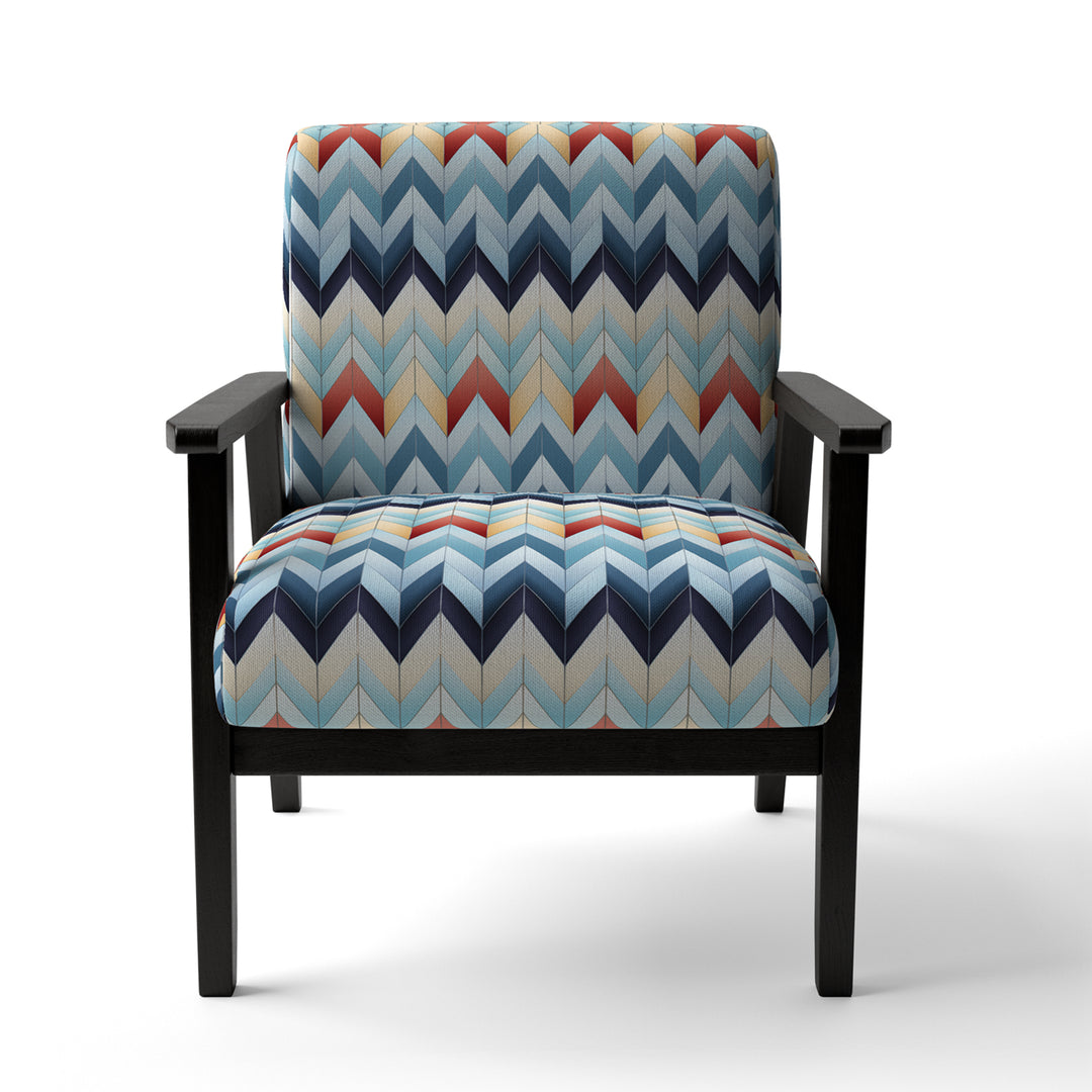 Geometric Harmony Chevron Pattern - Glam Arm Chair