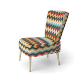 Retro Revival Chevron Pattern - Glam Accent Slipper Chair