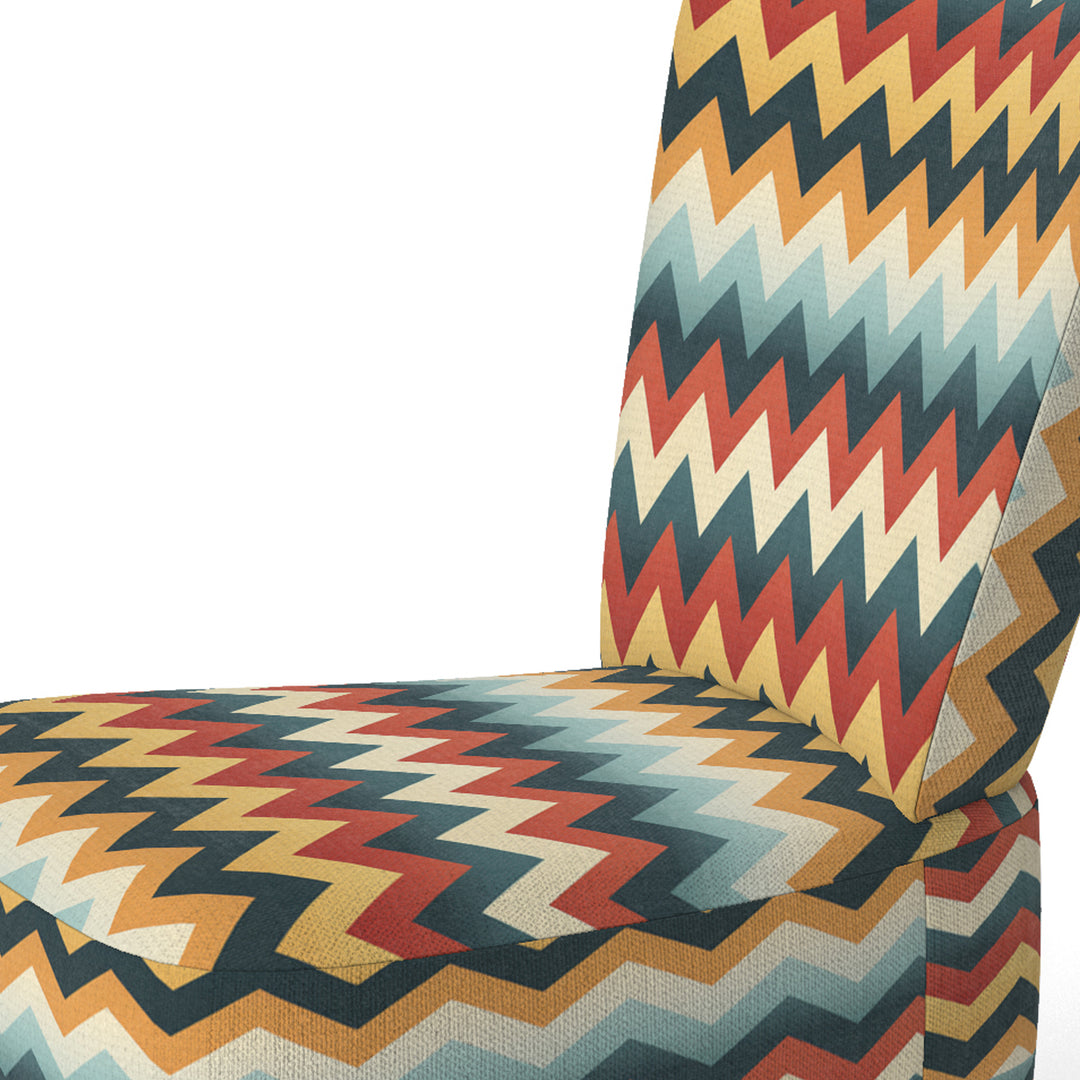 Retro Revival Chevron Pattern - Glam Accent Slipper Chair