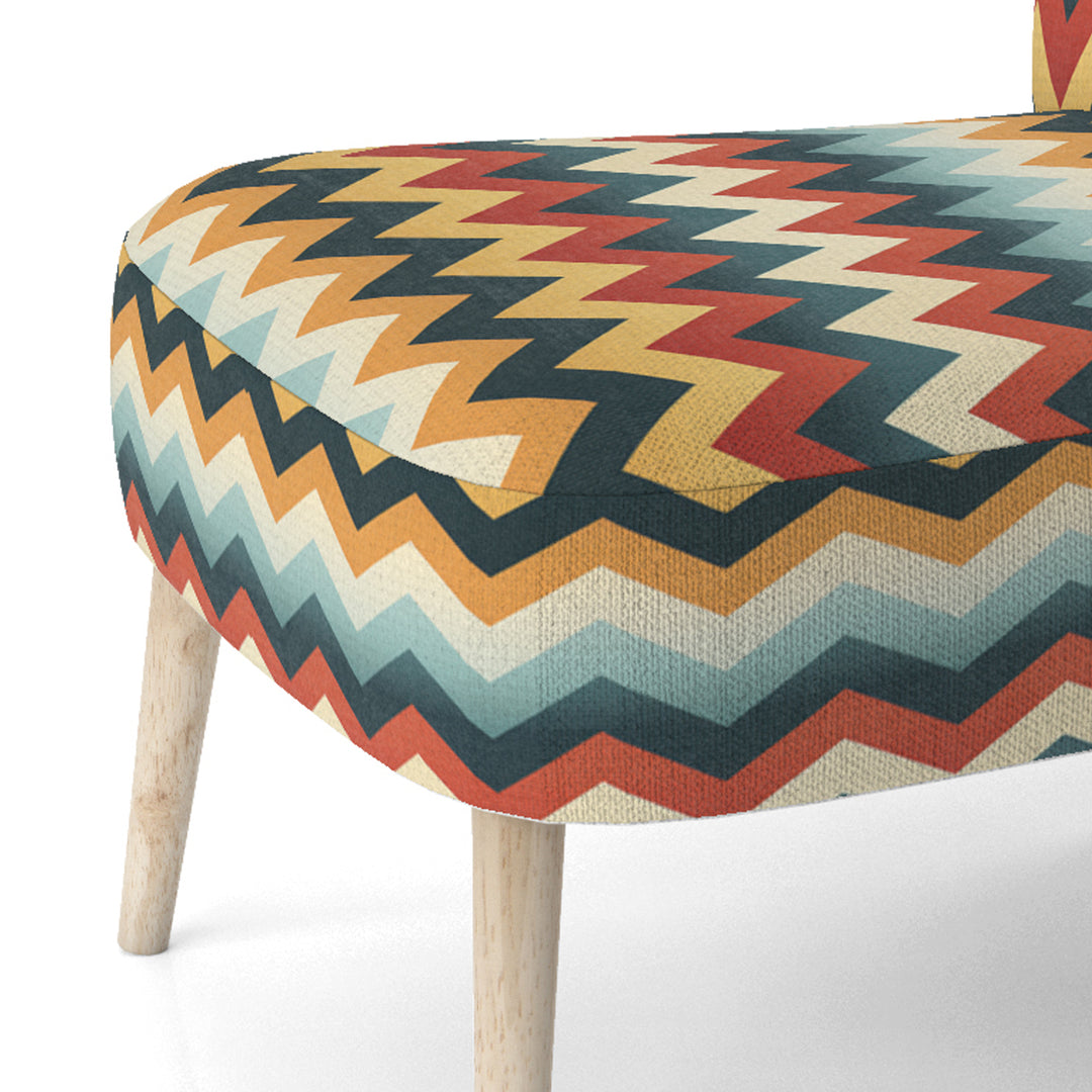 Retro Revival Chevron Pattern - Glam Accent Slipper Chair