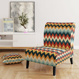 Retro Revival Chevron Pattern - Glam Accent Slipper Chair