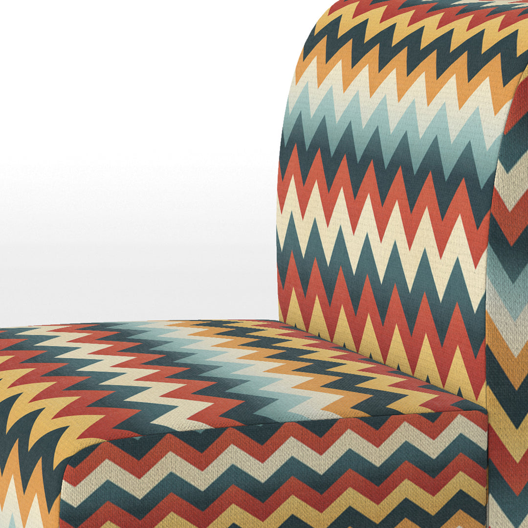 Retro Revival Chevron Pattern - Glam Accent Slipper Chair