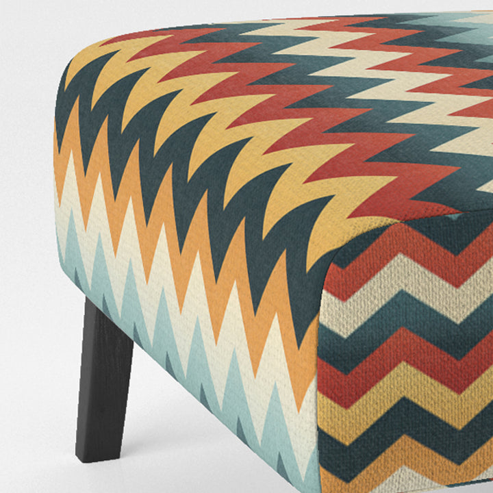 Retro Revival Chevron Pattern - Glam Accent Slipper Chair