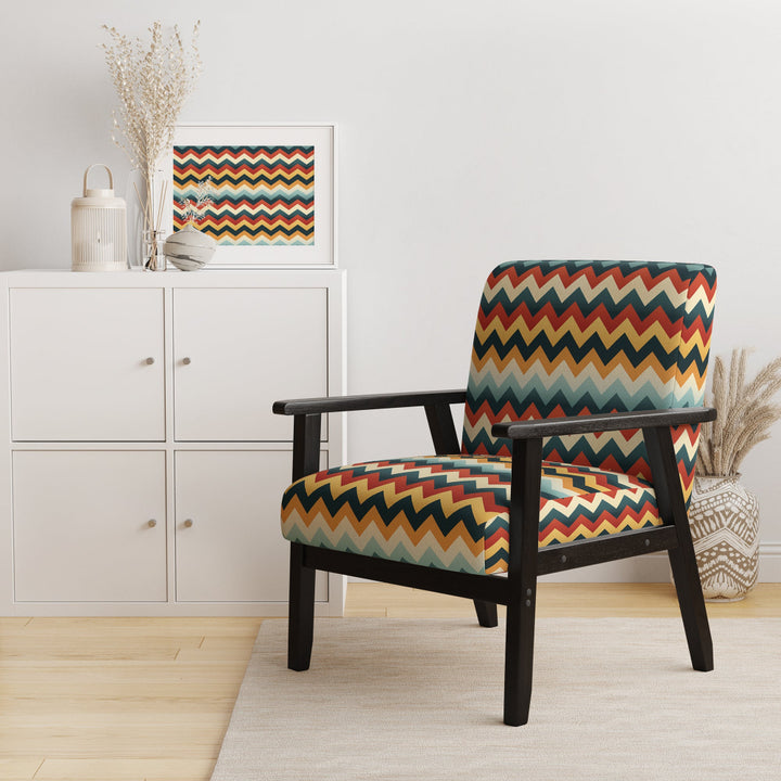 Retro Revival Chevron Pattern - Glam Accent Slipper Chair