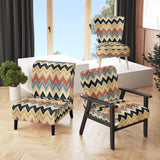 Earthy Tones Chevron Pattern - Upholstered Glam Accent Chairs