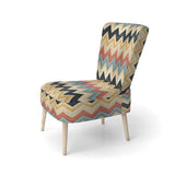 Earthy Tones Chevron Pattern - Upholstered Glam Accent Chairs