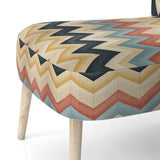Earthy Tones Chevron Pattern - Upholstered Glam Accent Chairs