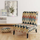 Earthy Tones Chevron Pattern - Upholstered Glam Accent Chairs