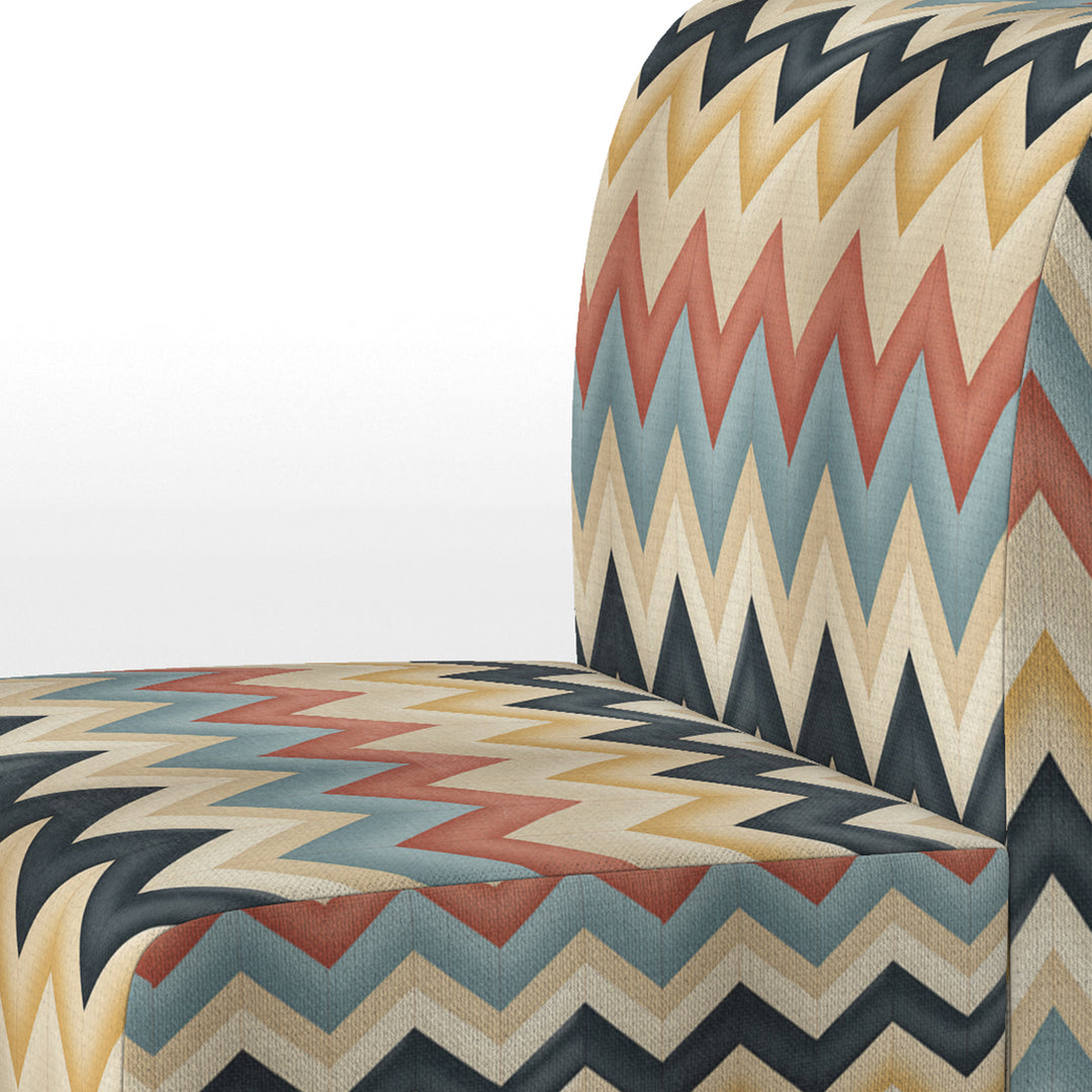 Earthy Tones Chevron Pattern - Upholstered Glam Accent Chairs