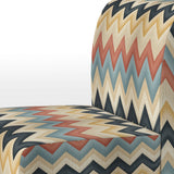 Earthy Tones Chevron Pattern - Upholstered Glam Accent Chairs