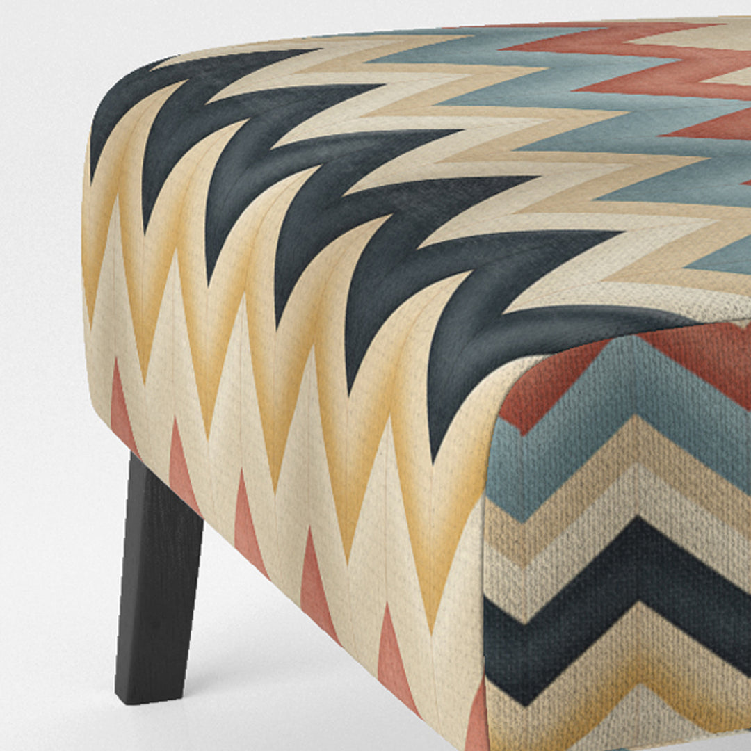 Earthy Tones Chevron Pattern - Upholstered Glam Accent Chairs