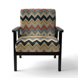 Earthy Tones Chevron Pattern - Upholstered Glam Accent Chairs