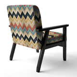 Earthy Tones Chevron Pattern - Upholstered Glam Accent Chairs